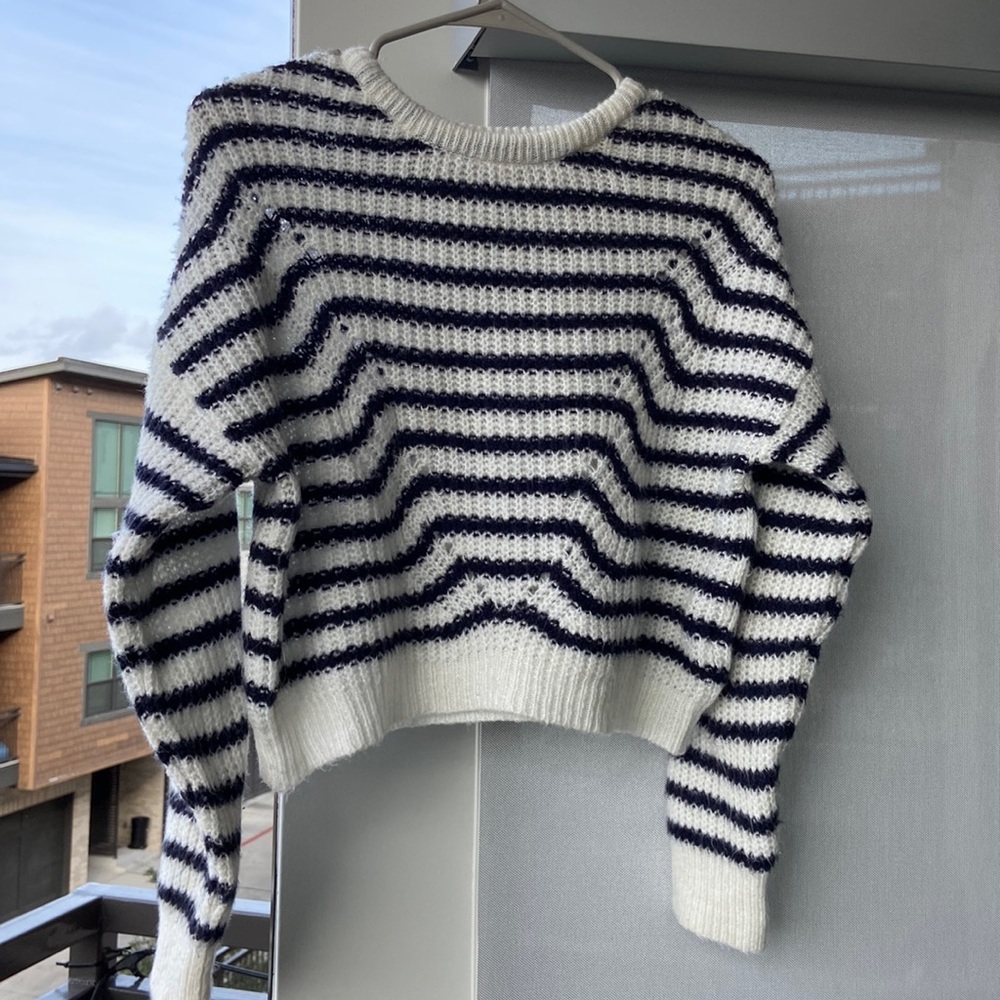 Topshop striped crop sweater
